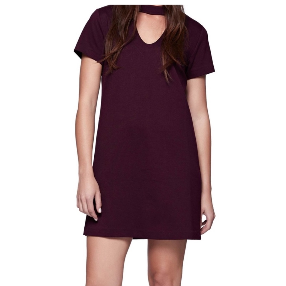 Sanctuary burgundy red dress with key hole neck line, size S